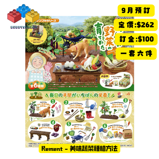 [預訂 9月] RE-MENT 美味蔬菜種植方法 (原盒6PCS) *售價$262